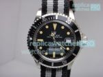 Replica Rolex Submariner Black Dial Black Ceramic Bezel Nylon Strap Watch